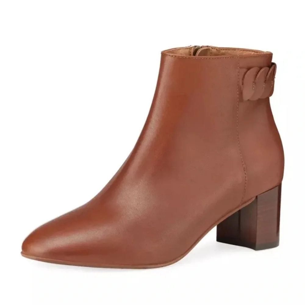 NEW Aquatalia Feliciana Weatherproof Block Heel Ankle Boots Size 6